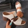 Women Summer Lightweight Hollow Sandals High Heels New Dress Chunky Open Toe Slippers Female 2024 Casual Slingback Slides Shoes 1