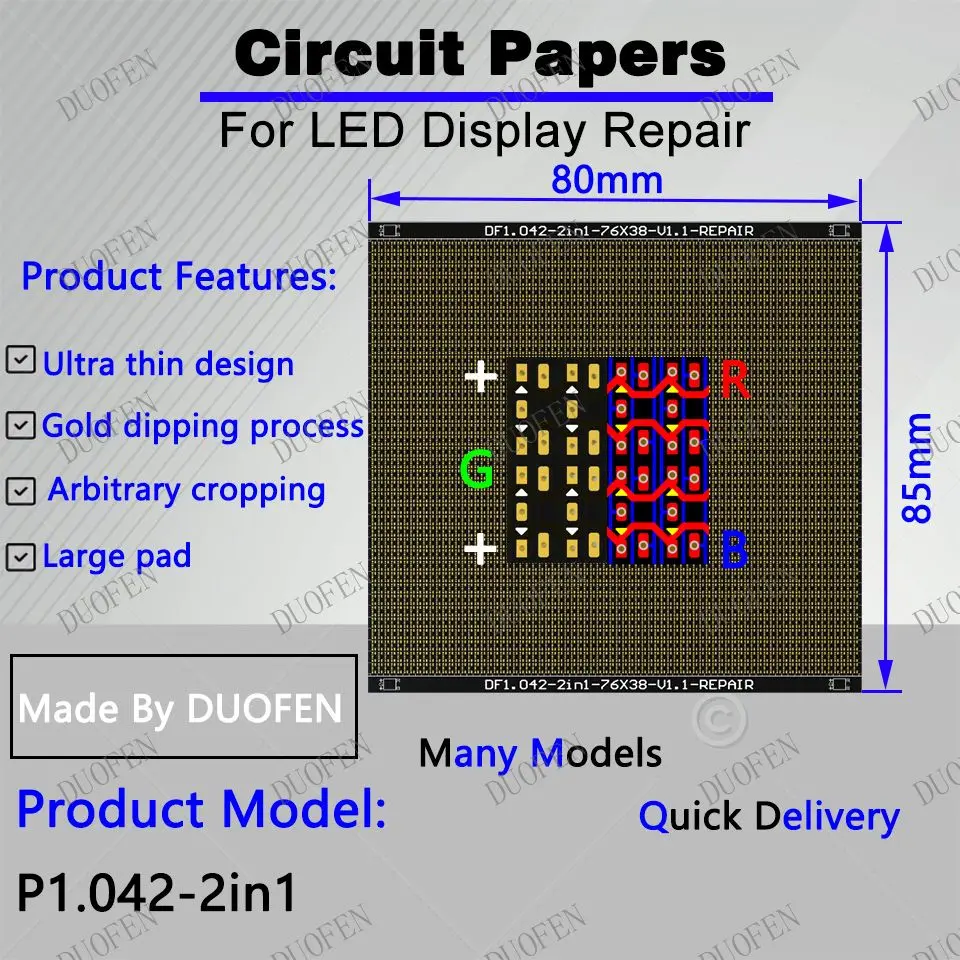 P1.042-2in1 Circuit Paper，80X85mm ,Used for repairing damaged PCB pads