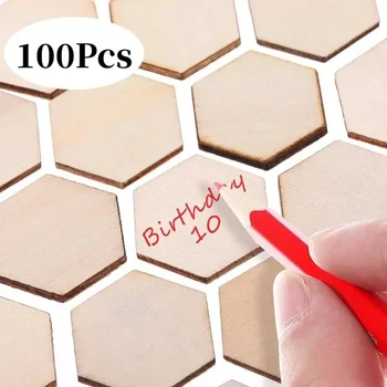 Hexagon Wood Chip Tags 1