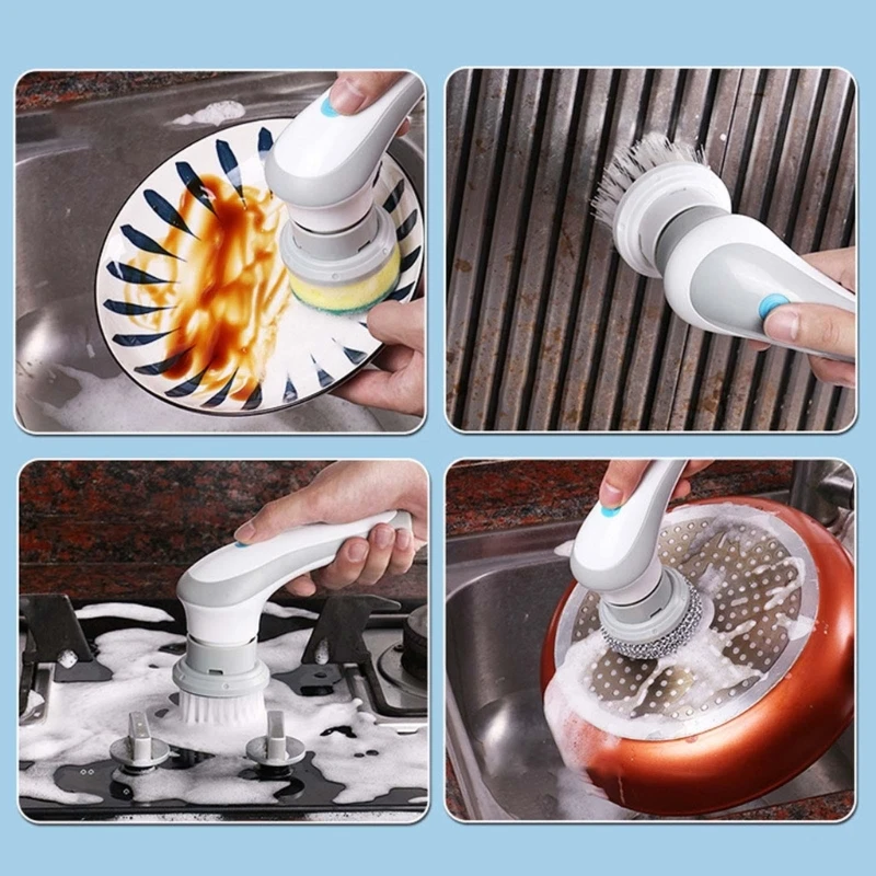 

Household Washing Tools Rechargeable Cleaning Brush Hand-held Electric Scrubber Kitchen Dishwasher Sink Clean Machine