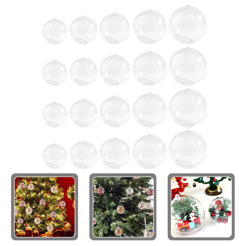 

3/4/5/6/7cm Transparent Plastic Christmas Ball Fillable Bauble Ornament Xmas Tree Hanging Pendant Party Decoration Navidad