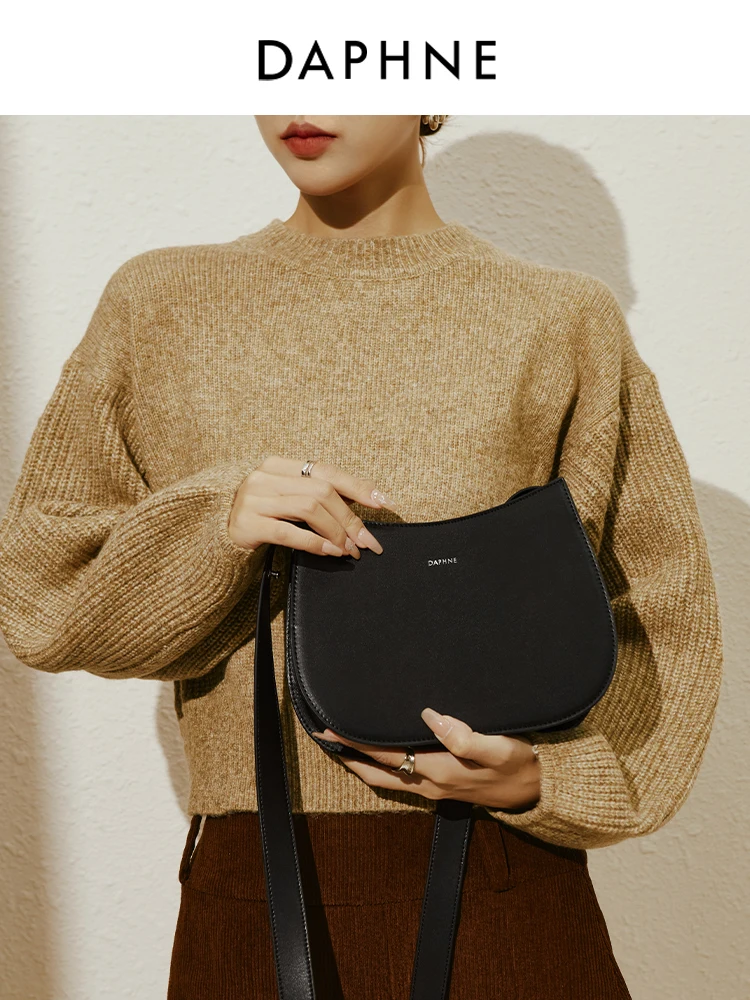 Original New Brand Genine Leather Women Messenger Bags Commuter Shoulder Bags Half Circle Purses Fashion Girls
