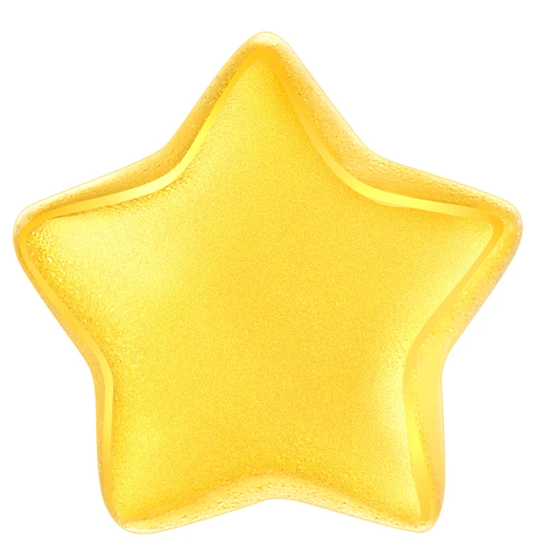 

FINE 999 24K Yellow Gold Beads 3D Gold Five Star Loose Beads 1pcs