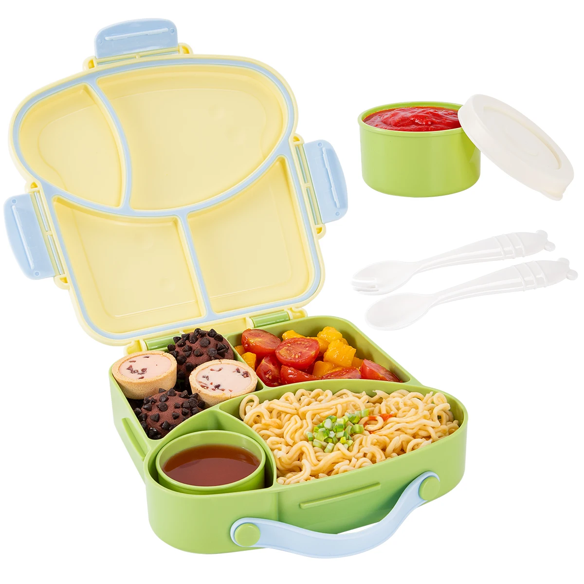 b.box Mini Porta Pranzo | Bento Box a 3 Scomparti (2 a Prova di Perdite) | Lunch Box per Bambini Piccoli | Per Pranzi e Spuntini | Adatto per Conservare Frutta Intera