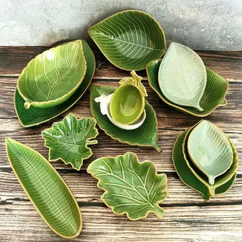 Banana Leaf Ceramic Plate 1