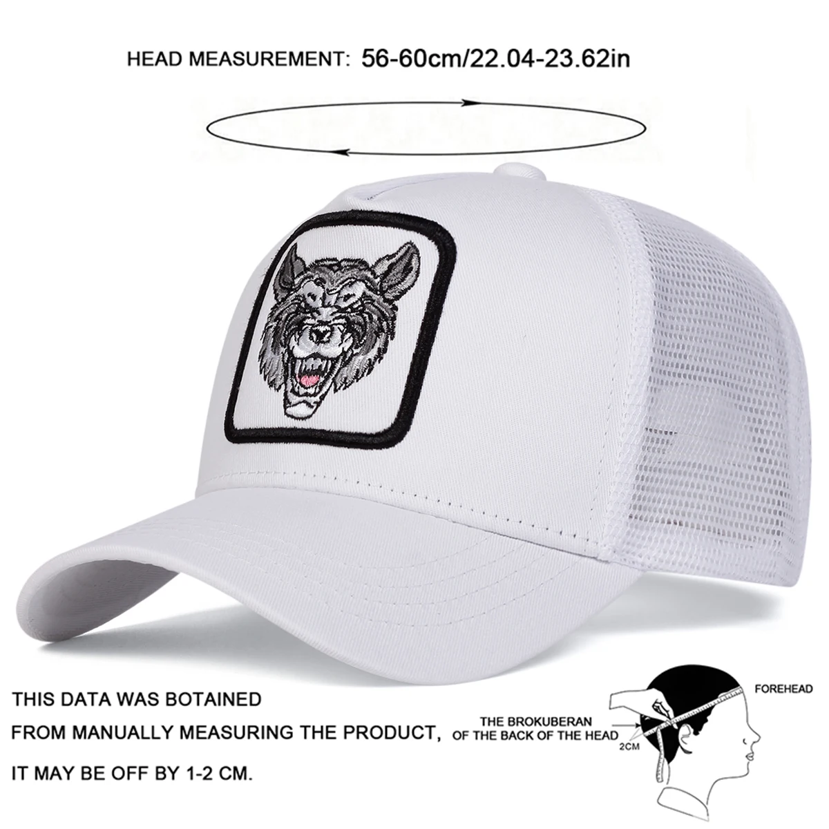 Unisex Wolf Embroidery Baseball Net Caps Spring and Summer Outdoor Adjustable Casual Hats Sunscreen Hat 6