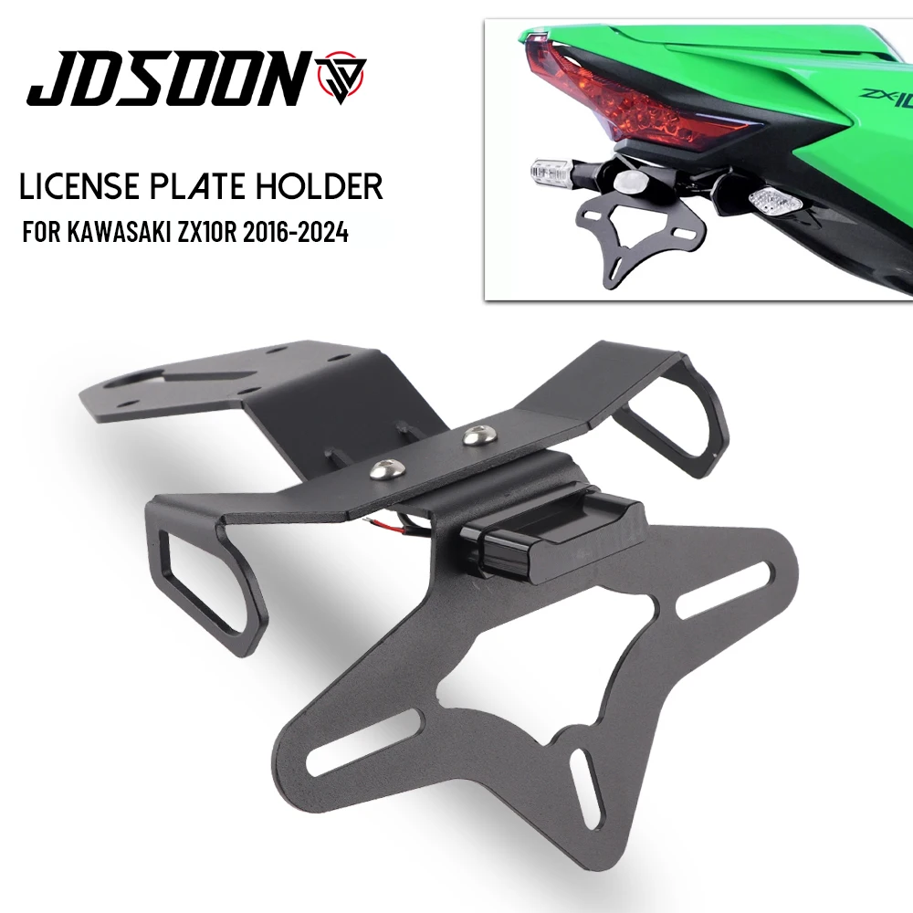 For Kawasaki Ninja ZX-10R ZX10R ZX 10R/10RR SE-Rear Registration Bracket License Plate Holder Frame Tail Tidy LED motorcycle license plate holder