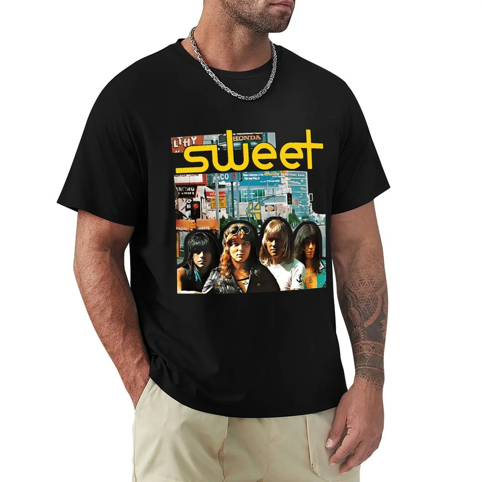 

Sweet - Desolation Boulevard T-shirt cute tops plain mens graphic t-shirts funny