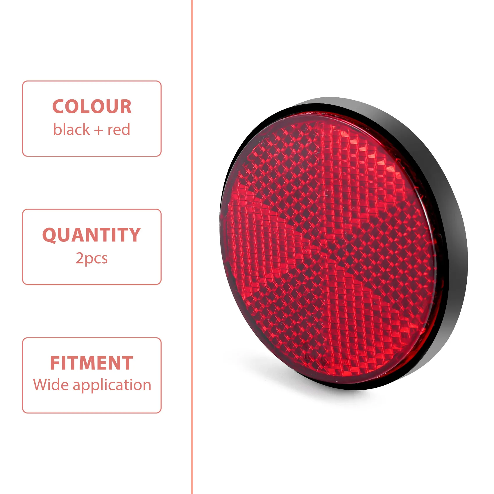 2pcs Round Red Reflector Universal For Motorcycle ATV 5.6*0.8cm motorcycle reflector