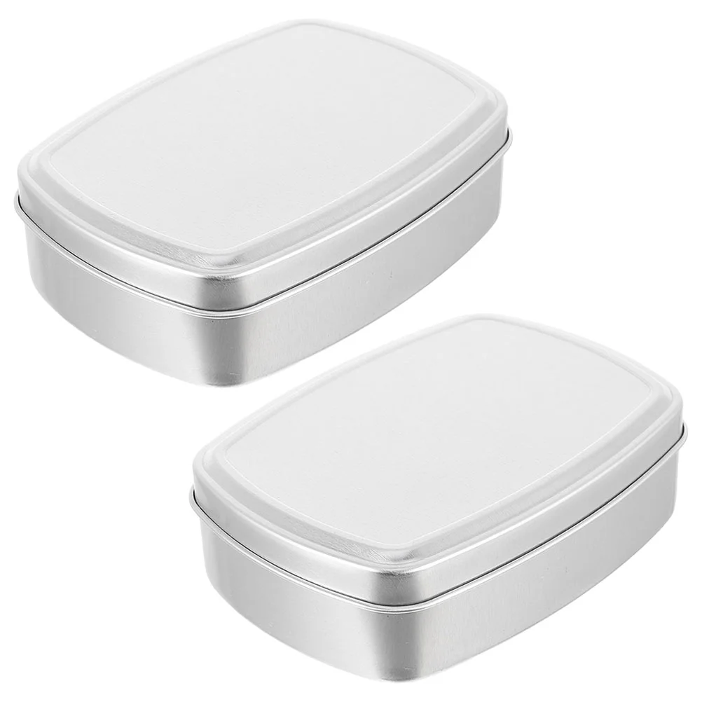 

Aluminum Soap Dish Sample Containers Tins Bar Holder Travel Cover Bamboo Empty Cans Small Metal