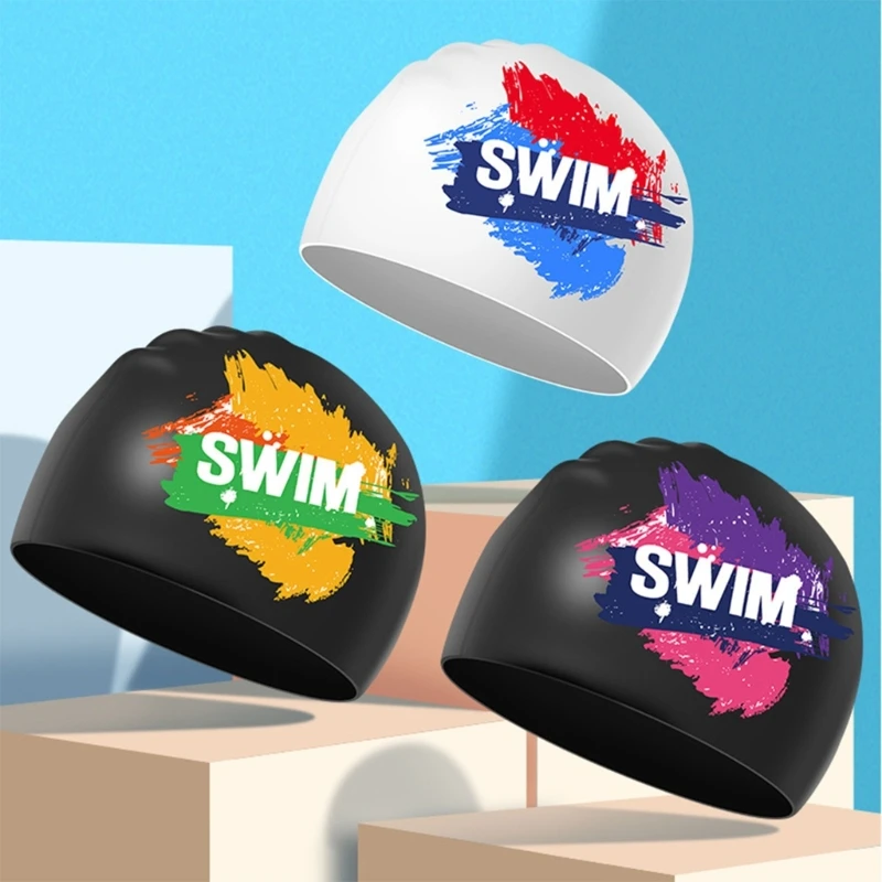 High Elastic Silicone Swim Cap for Adults Teens Long or Short Hair 3D Ergonomic Design Waterproof Swimming Cap Swim Pool Hat 2