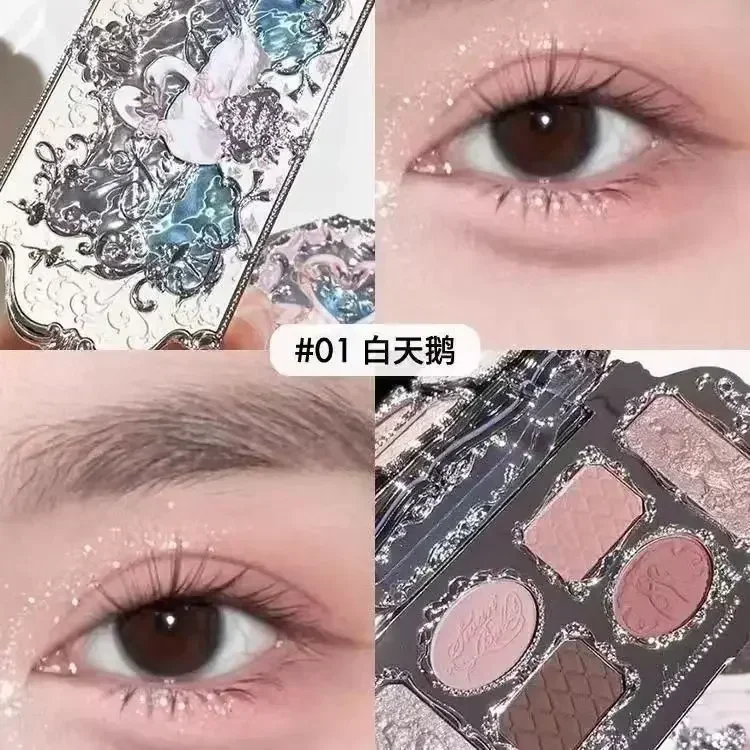 Flower Knows Swan Ballet Series 6 Color Eyeshadow Glitter Makeup Palette