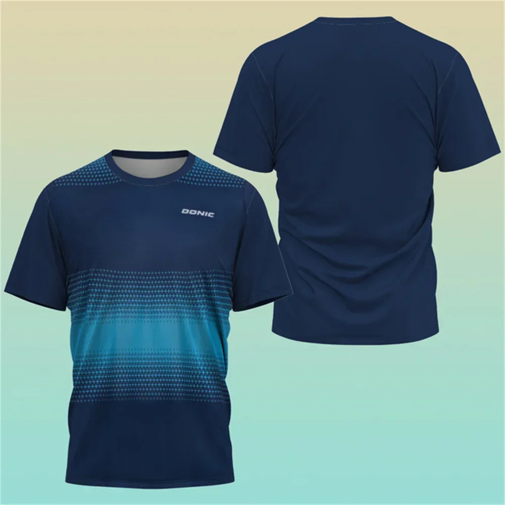 Neues, angesagtes 3D-Druck-Boutique-Tischtennis-Shirt, Trainings-T-Shirt, schweißabsorbierend, bequemes Oberteil, Badminton-Sport, Rundhalsausschnitt, O N – Detail 7