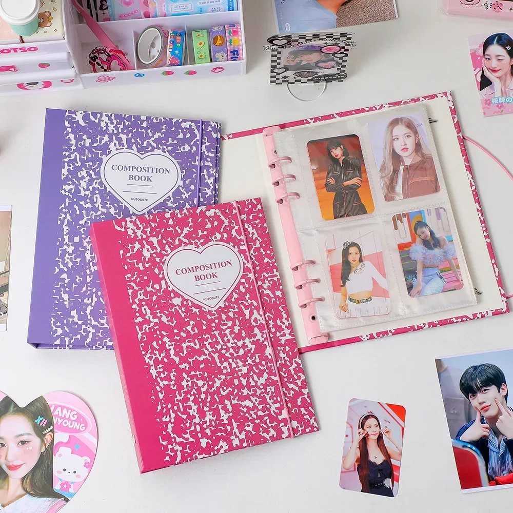 IFFVGX Colorful A5 Binder Photocard Holder Kpop Idol Photo Album Collect Book Picture Cards Storage Notebook School Stationery