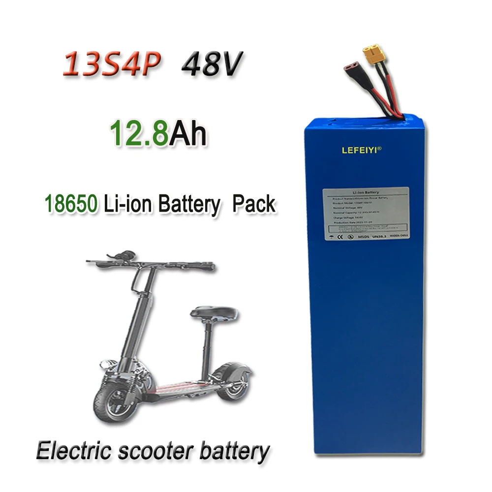 

48V 12.8Ah 13S4P 18650 Li-ion Battery Pack For Replacing Scooter Battery