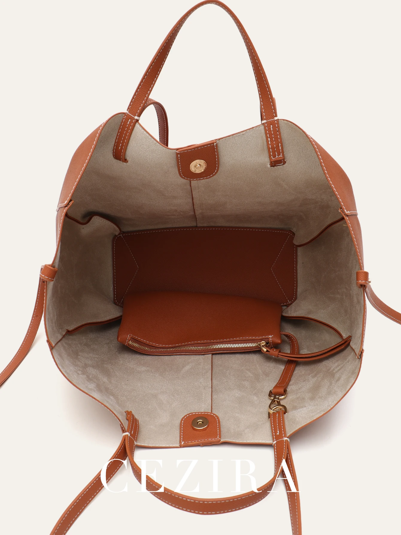 Chic Vegan Leather Tote Handbag: Large Capacity Shoulder Bag & Purse