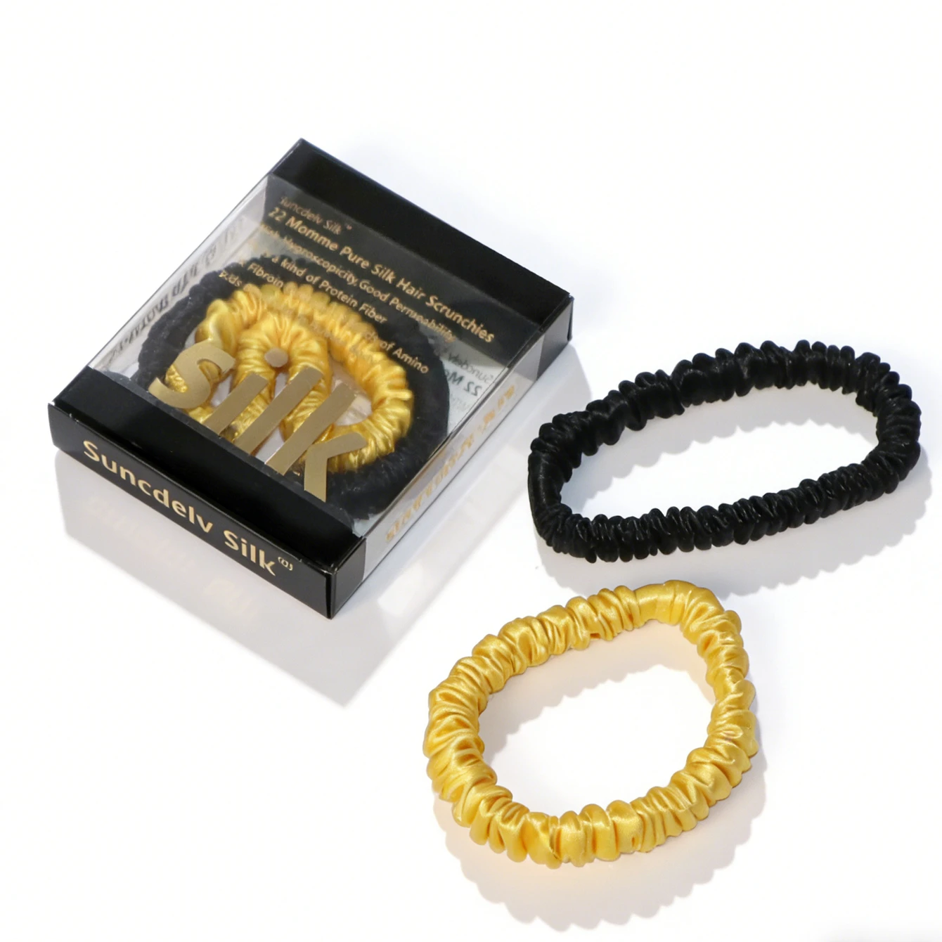 Luxurious Mulberry Silk Skinny Scrunchies Set – Anti-Crease, Gentle & Durable Hair Accessory