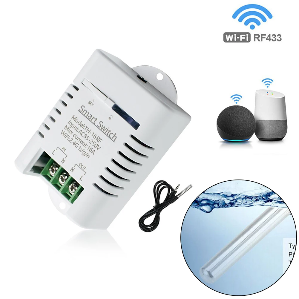 

Smart Switch Temperature Sensor DS18B20 High Accuracy Remote Control Timing WiFi Wireless With Probe Brand New