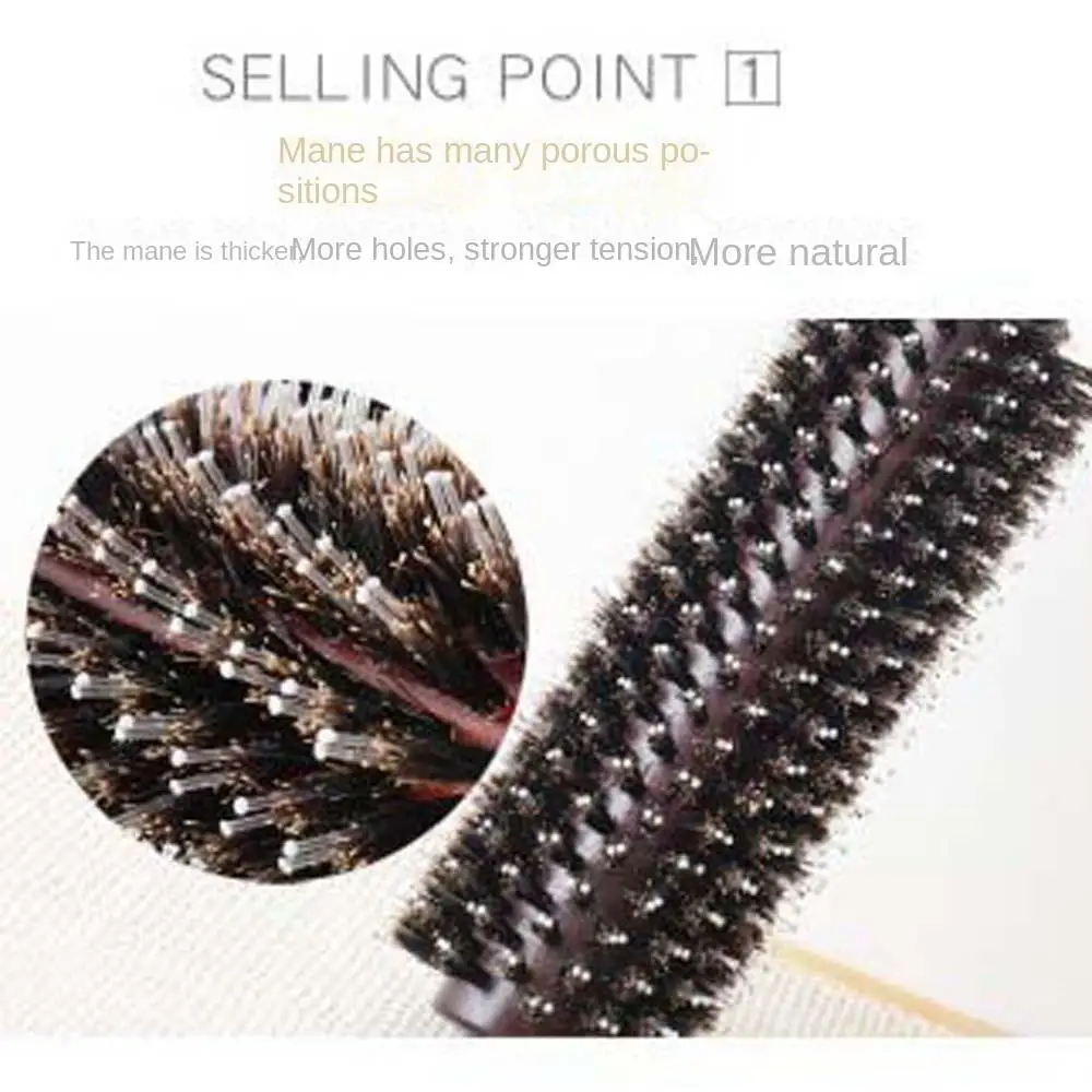 Hair Accessories Porcine Bristle Curly Hair Comb Hair Styling Tool Hairdressing Porcine Bristle Hairbrush Anti Static Wood