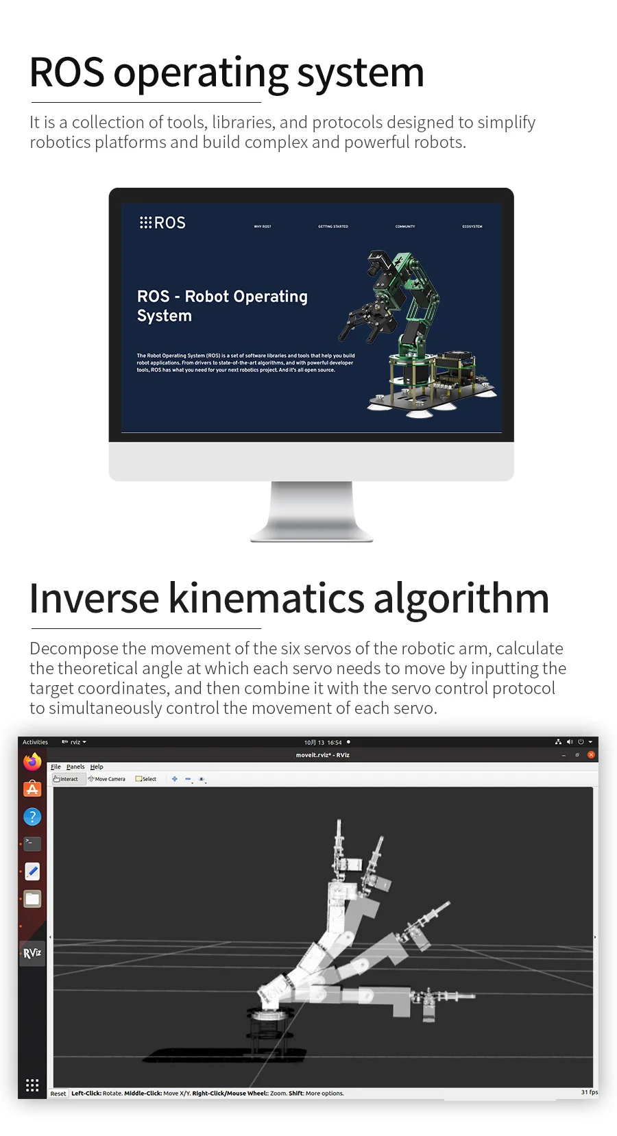 Robot Arm Building Learning Kit for Jetson Nano 4GB 6DOF AI Development ...