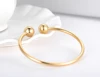 Stainless Steel Double Ball Open Cuff Bangles For Women Trendy Rose Gold Plated Party Jewelry B18027 6