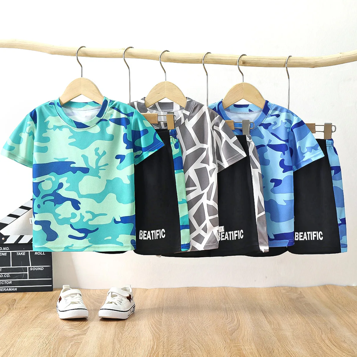 

Boys Clothing Sets Summer Sport Kids Girls Suit Children Short Sleeve Shirt Shorts Set