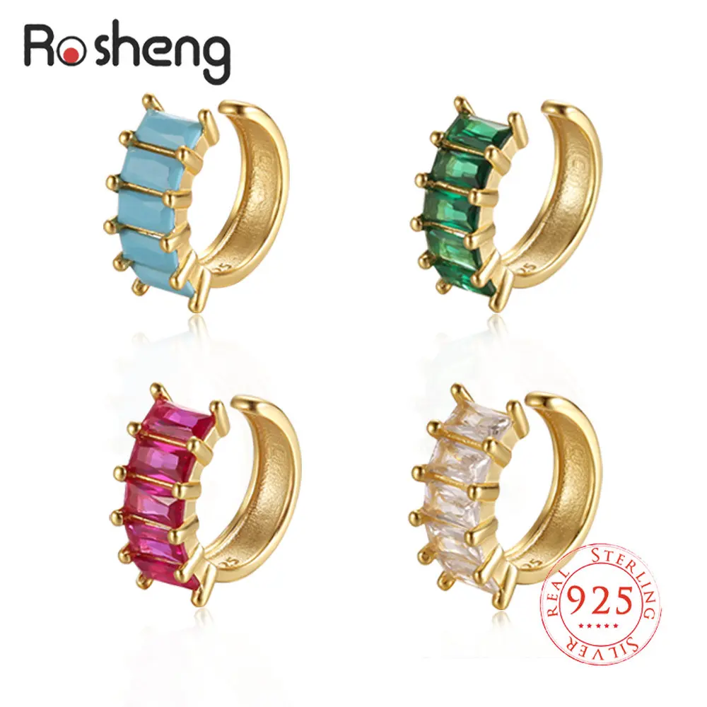 

925 Sterling Silver Bohemian Crystal Ear Cuff Earring for Women C-Shape No Pierced Small Earring Bridal Wedding Ear Clip Jewelry