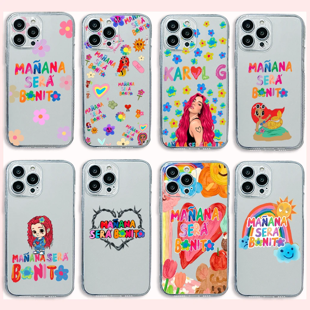 

Karol G Manana Sera Bonito Phone Case For Xiaomi Redmi Note 12 11T 10S Pro Plus 10C 9A 9C 9T K40 K50 K60 4G 5G Transparent Cover