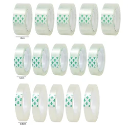 Versatile Clear Adhesive Tape - Strong Sealing Solution for Office, School, and Home Use (15Rolls - Mixed)