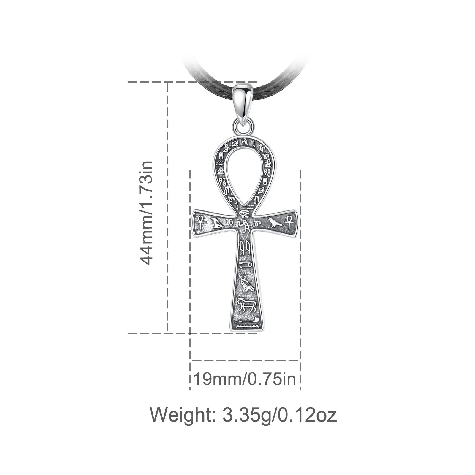 Eternal Life Ankh Cross Silver Necklace - Image 5