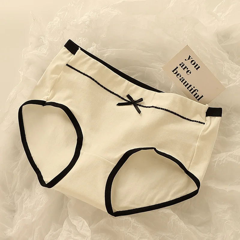 Women's Underwear Set Breathable Full Panties Soft High Waist Briefs Student Style Antibacterial Ice Silk