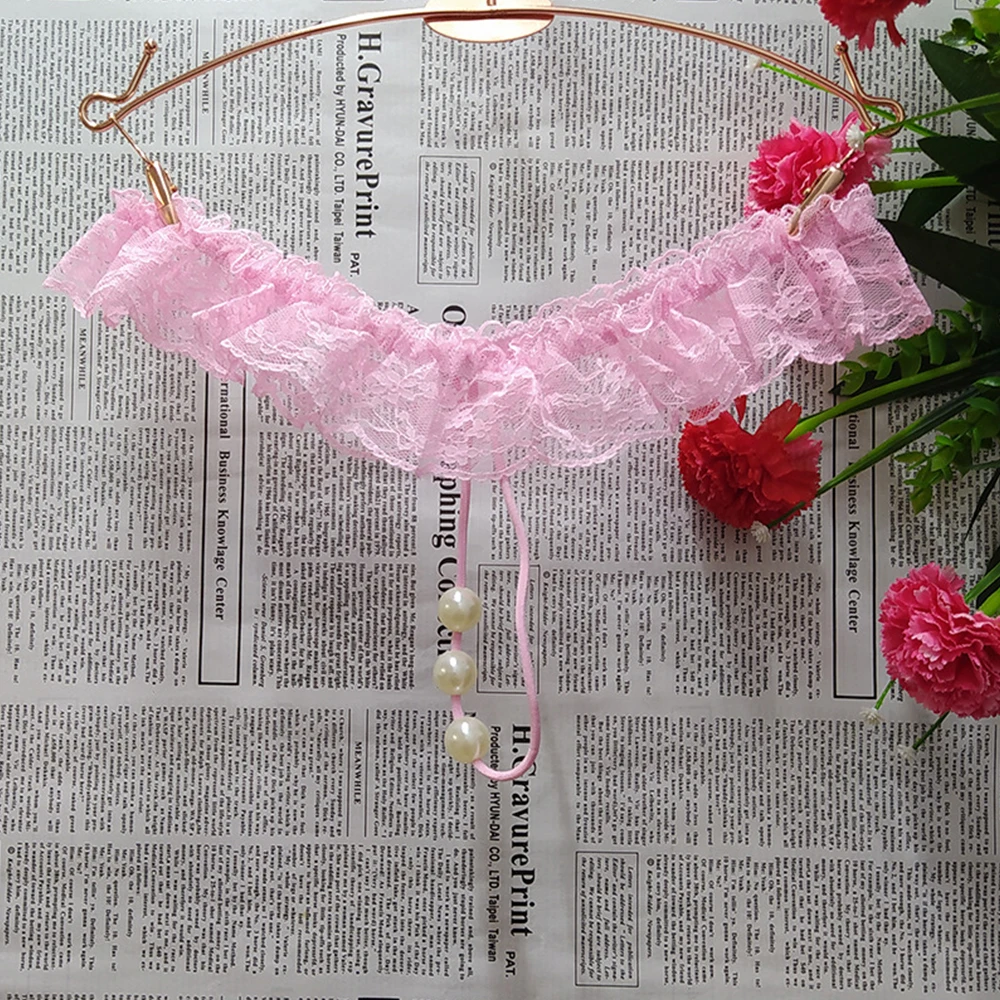 Lace Pearl Erotic Thongs Panties
