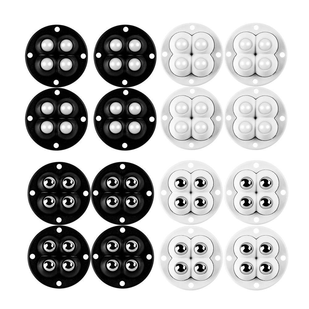 Self Adhesive 4pcs Swivel Caster Wheels 360 Degree Free Rotation Universal Pulley Rotating Wheels Houdehold for Trash Can Bottom