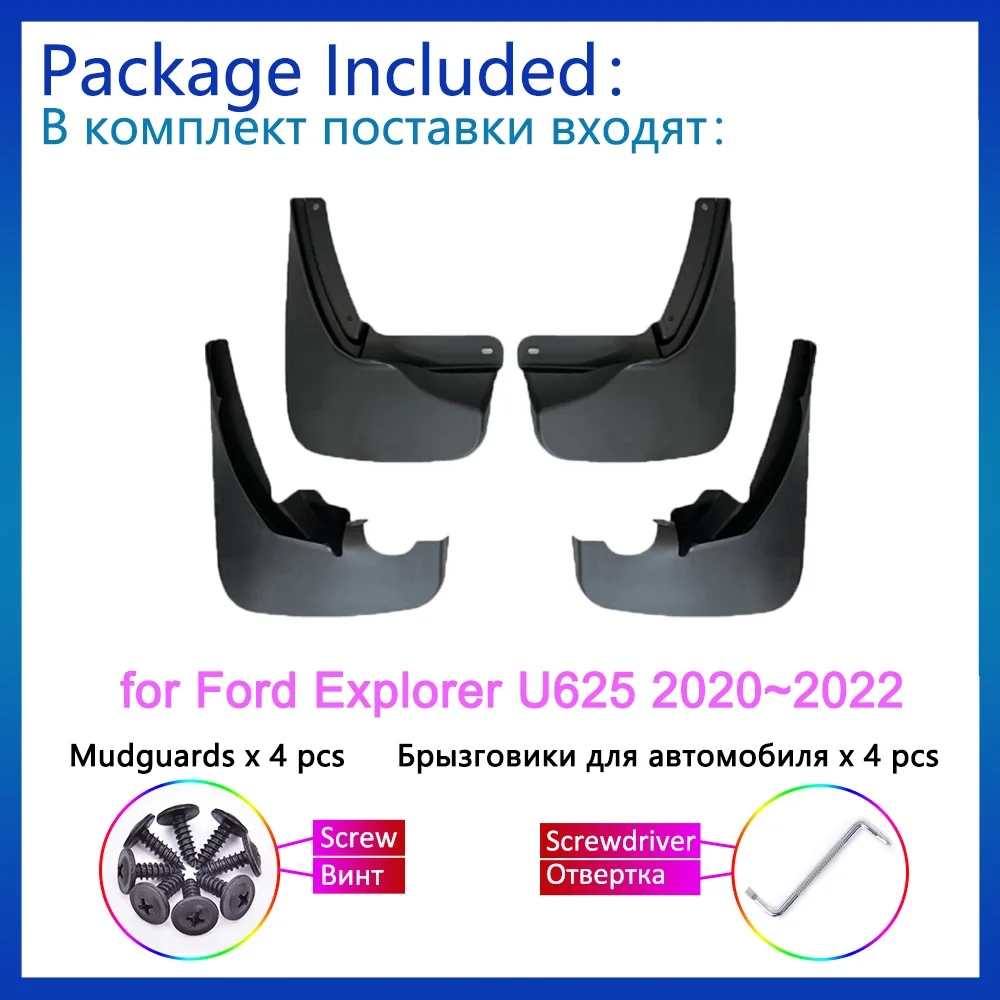 

4x Mudflaps For Ford Explorer U625 2020~2022 2021 Anti-splash Upguards Mud Flaps Mudguards Fender Front Rear Wheels Accessories