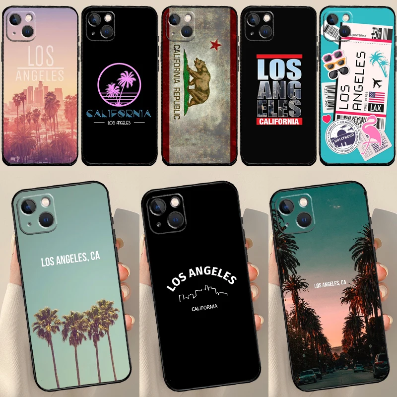 Los Angeles California Case For iPhone 16 X XR XS Max 12 13 Mini