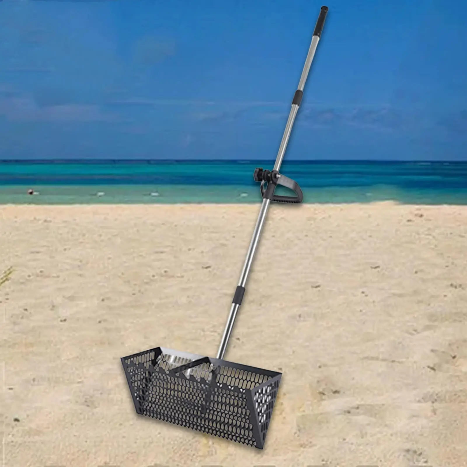 2Pcs Cat Litter Scoop With Extendable Handle,Stainless Steel Mesh Litter Shovel,Detachable Sand Beach Scoop,Adjustable Reptile Sand Substrate Scoop