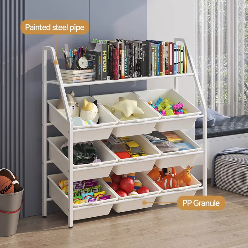 Children's bookshelf home integrated wall mounted multi-layer storage rack floor standing storage box