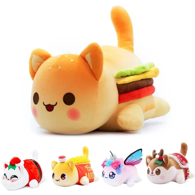 Meows Aphmau Plush Doll Coke French Fries Burgers Bread Sandwiches