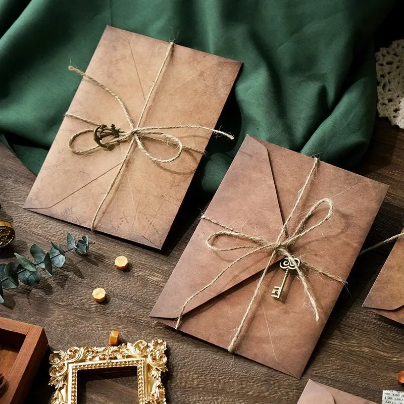 Kraft Paper Envelopes 4 + 2/pack Retro Envelope for Wedding
