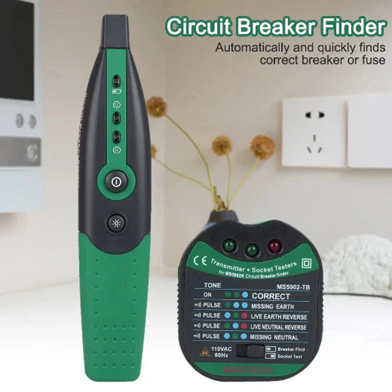 Multifunctional Automatic Circuit Breaker Finder Handheld Finder Fuse Socket Tester Analogue Receiver With Flashlight 220V /110V