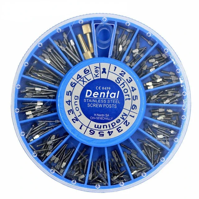 Kit Dental De 120 Postes De Tornillo Cónico + 2 Llaves – Para Laboratorio Dental Y Endodoncia