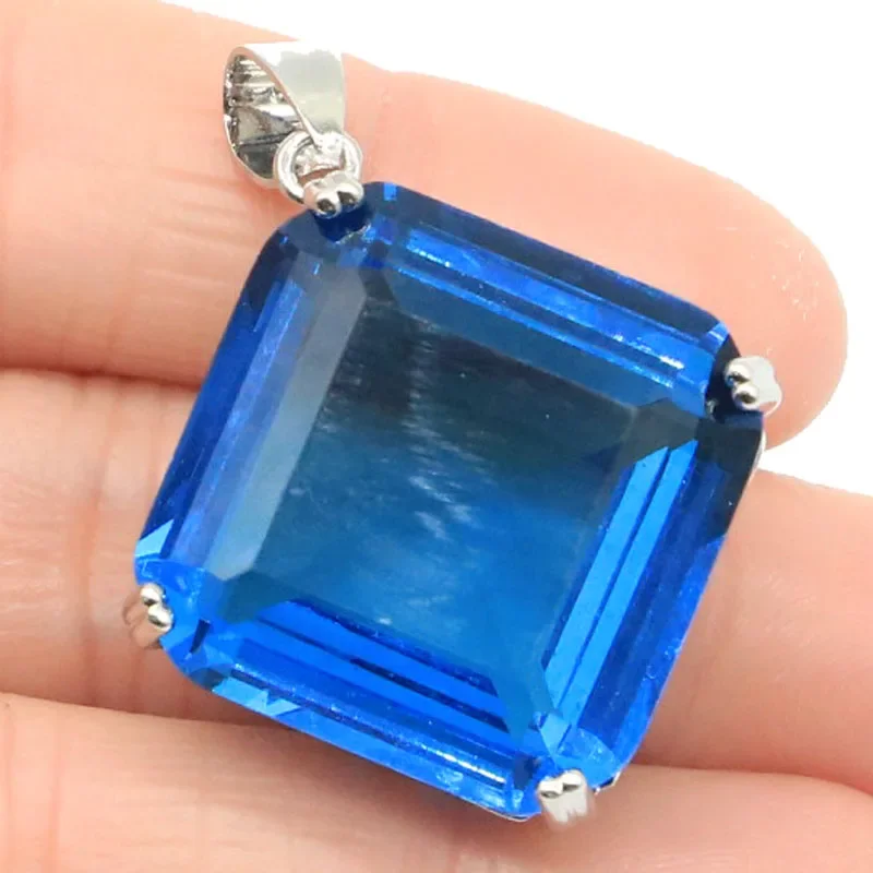 12g Customized 925 SOLID STERLING SILVER  PENDANT London Blue Topaz Orange Spessartine Garnet Peridot Aquamarine Tourmaline