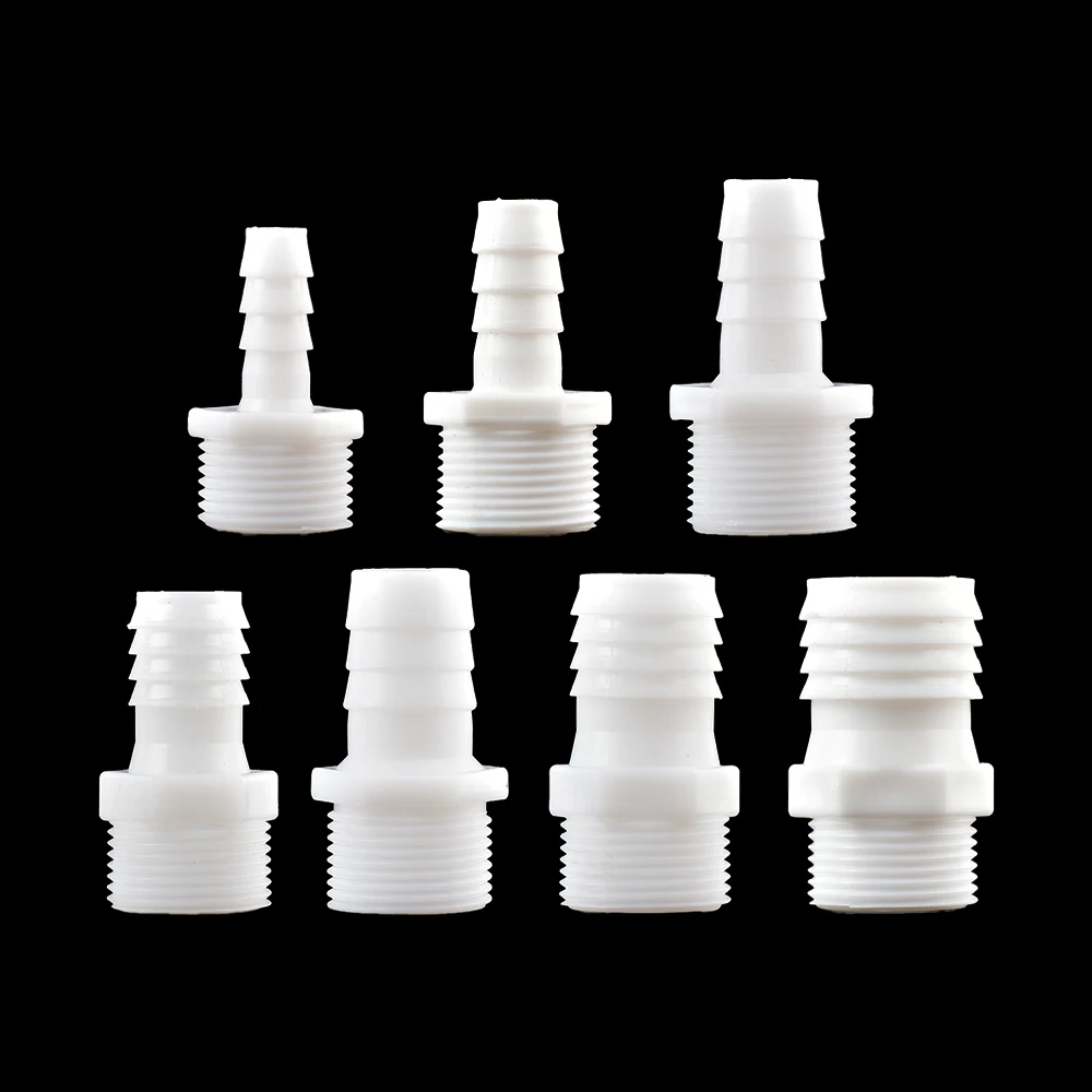 G1/2 3/4 Male Thread To To Barb 4/6/8/10/12/14/16/18/20mm Plastic Hose Connector Fittings Drip System Aquarium Pipe Coupler 6