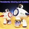 New Astronaut handheld electric Bubble machine Rocket Bubble Gun Birthday Gift Summer  Automatic Blower Toy for Kids Bubble Gift 1