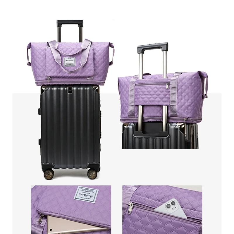 Collapsible Travel Tote Bag Gym Bag Expandable Duffel Bag for Women Men Travel