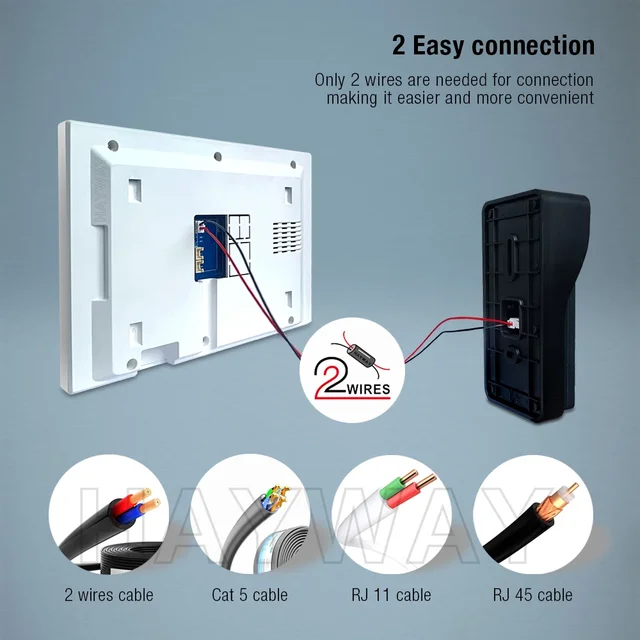 2-wire IP video intercom system TUYA wireless WiFi intelligent doorbell motion detection ID card unlocking, etc 2
