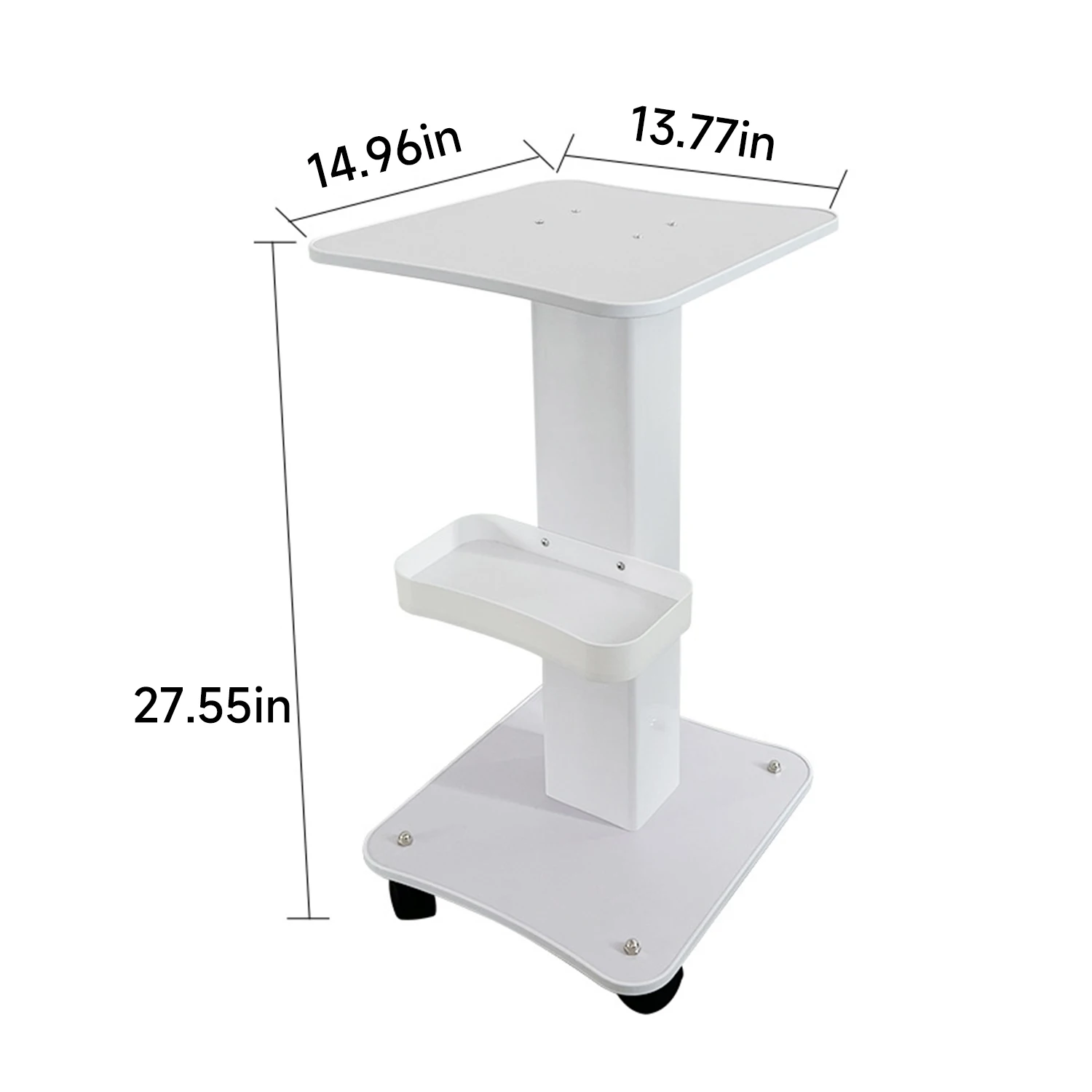 Schönheitssalon Rollwagen 40Kg Tragkraft Instrumentenwagen Rutschfest 360° Drehbar ° Geräuschlose Rollen mit Schiebe- und Zugfunktion für Spa-Kliniken – Detail 14