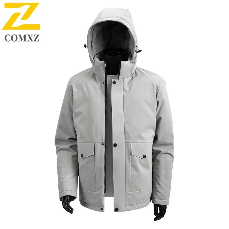 Winter Men's Business Windbreaker multifunctional Casual Jacket Hooded Waterproof Windproof Coat for Camping Fishing Sportswear