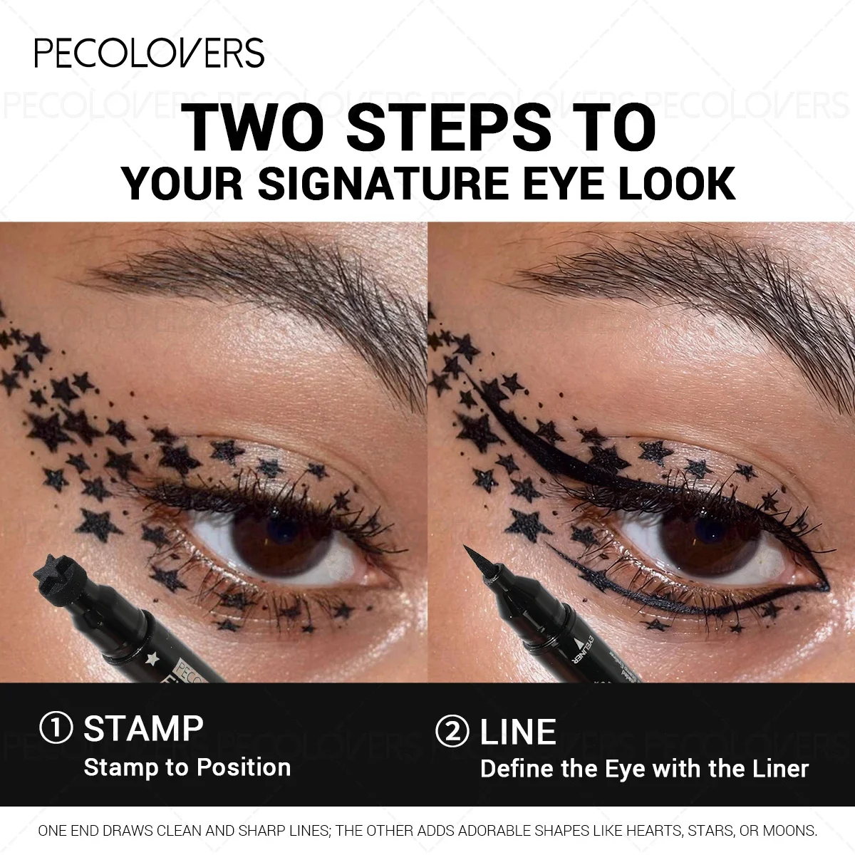 Waterproof Smudge-Proof Liquid Eyeliner with Stamp - Perfect for Crafting Unique Eye Looks | Makeup Essential