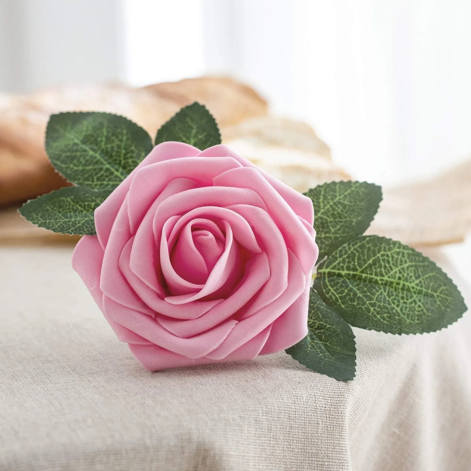10~100pcs Rose Artificial Flowers Foam Fake Roses Wedding Bouquets Centerpieces Mothers Day Valentines Gifts Party Decoration 4